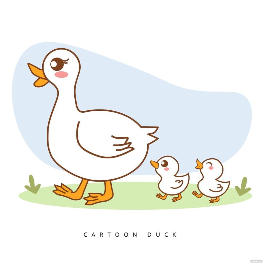 Cartoon Duck Vector in Illustrator, EPS, SVG, JPG, PNG