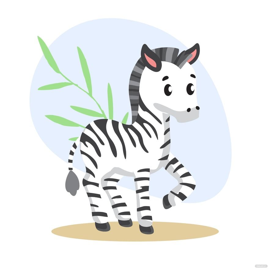 Cartoon Zebra Vector in Illustrator, EPS, SVG, JPG, PNG