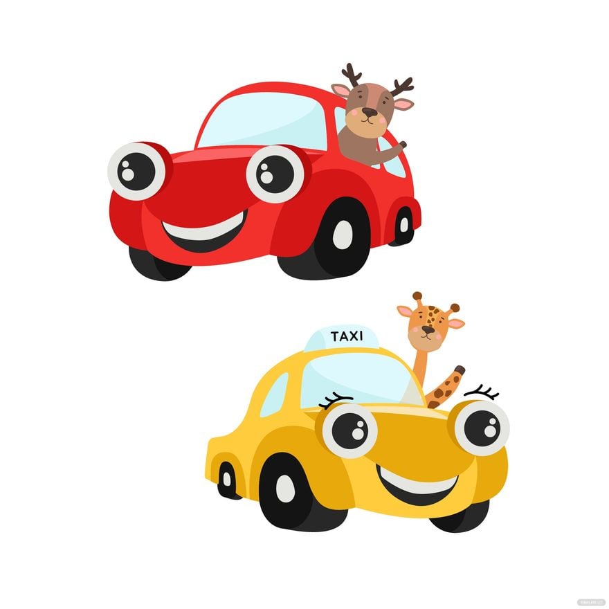 Free Cartoon Car Vector - EPS, Illustrator, JPG, PNG, SVG 