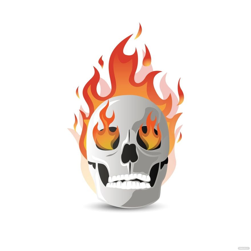 Free Flaming Skull Vector