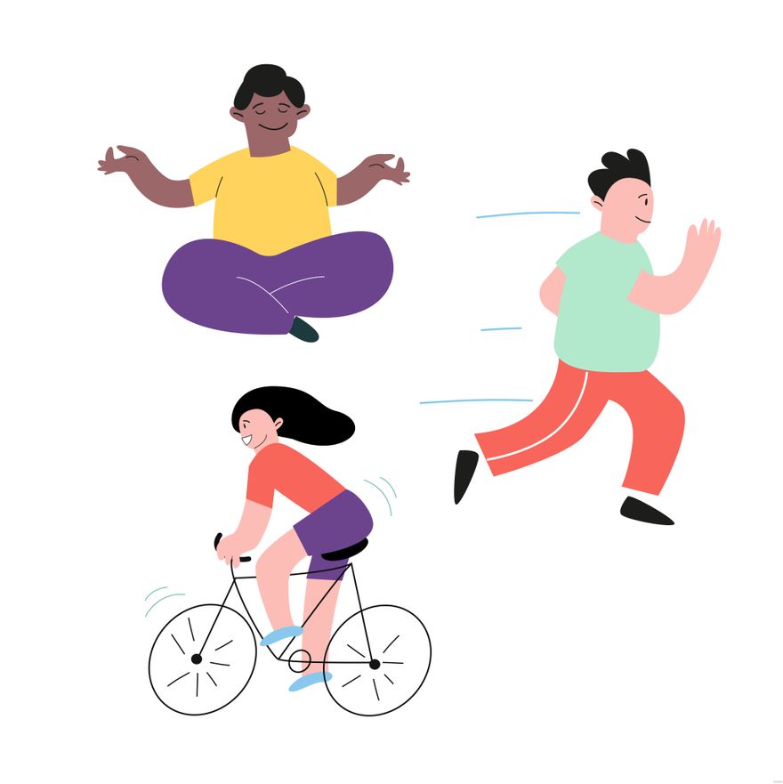 People Doing Actions Illustration