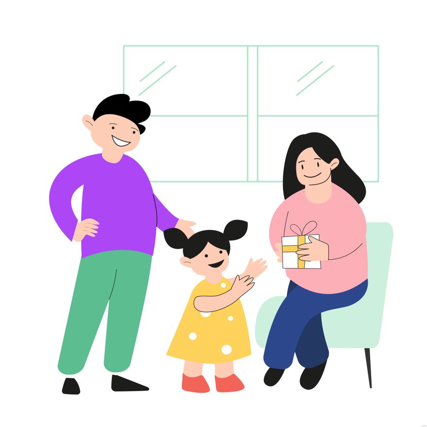 Free Family Illustration in Illustrator, EPS, SVG, JPG, PNG