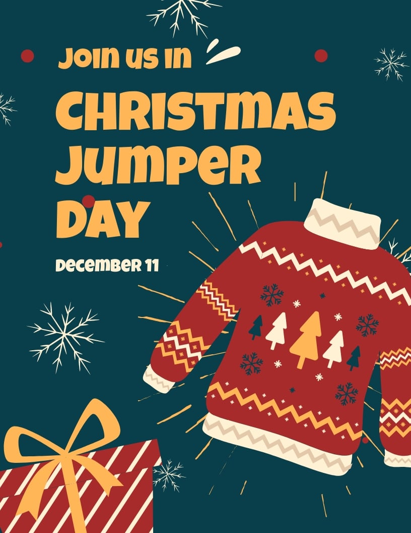 Christmas Jumper Day Flyer Template