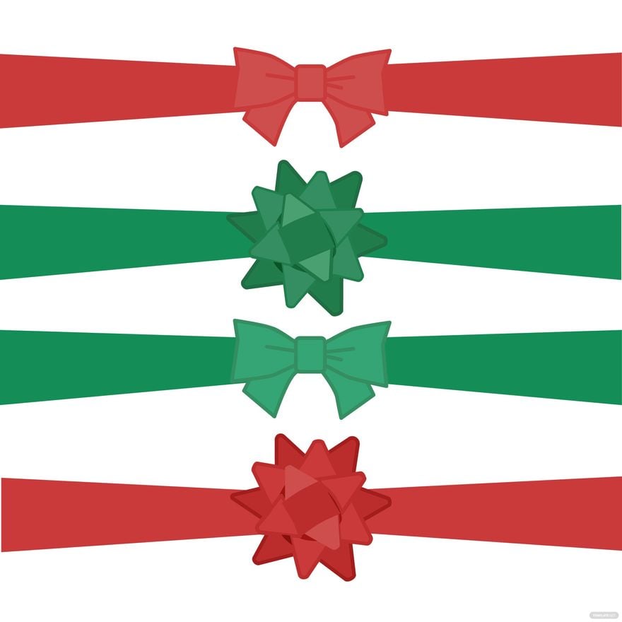 Christmas Bow Vector in Illustrator, EPS, SVG, JPG, PNG