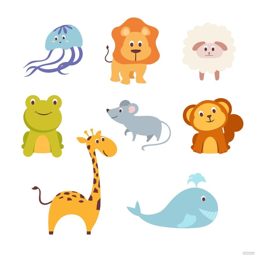Free Cartoon Animals Vector - EPS, Illustrator, JPG, PNG, SVG 