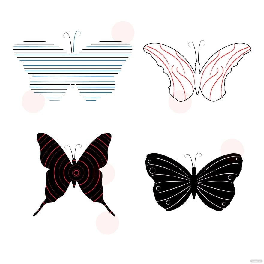 Butterfly Line Vector