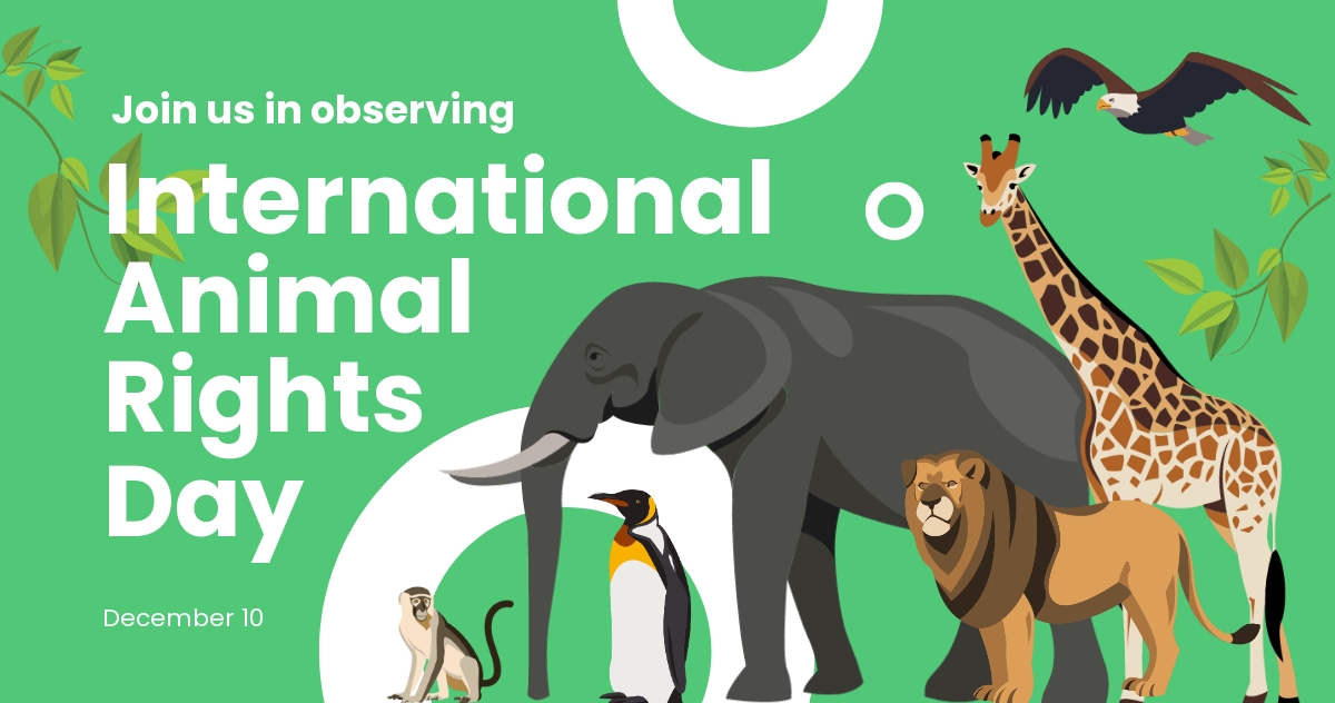 Free International Animal Rights Day Facebook Post Template 