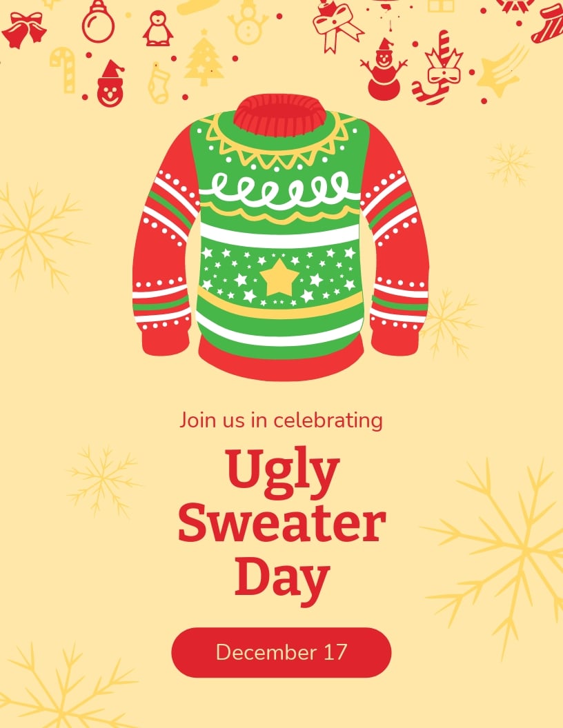 Free Ugly Sweater Party Flyer Template Download In Word Google Docs PSD Apple Pages