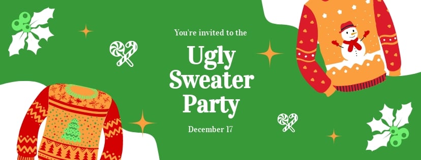 Ugly Sweater Party Facebook Cover Template