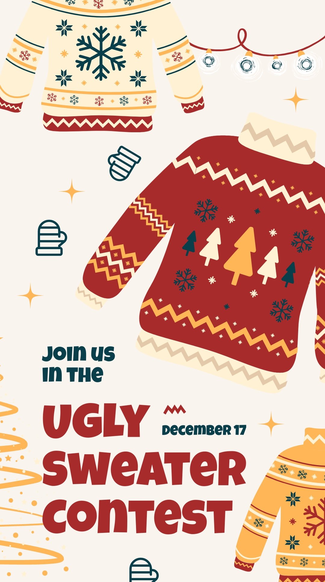 Free Ugly Sweater Contest Instagram Story Template