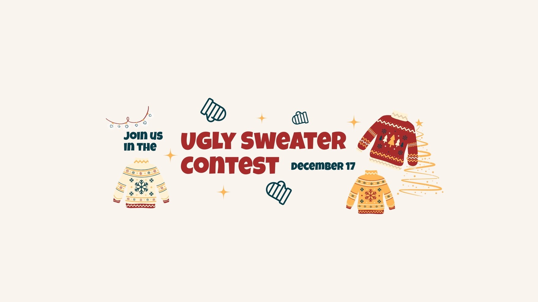Free Ugly Sweater Contest Youtube Banner Template