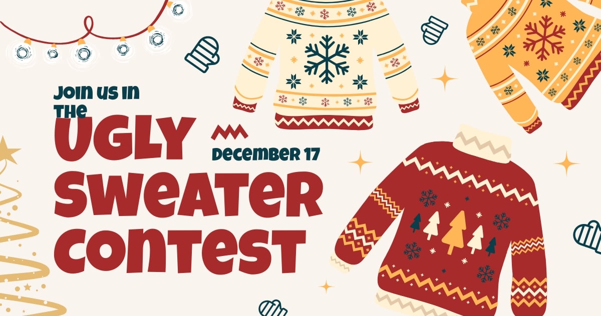 Free Ugly Sweater Contest Facebook Post Template