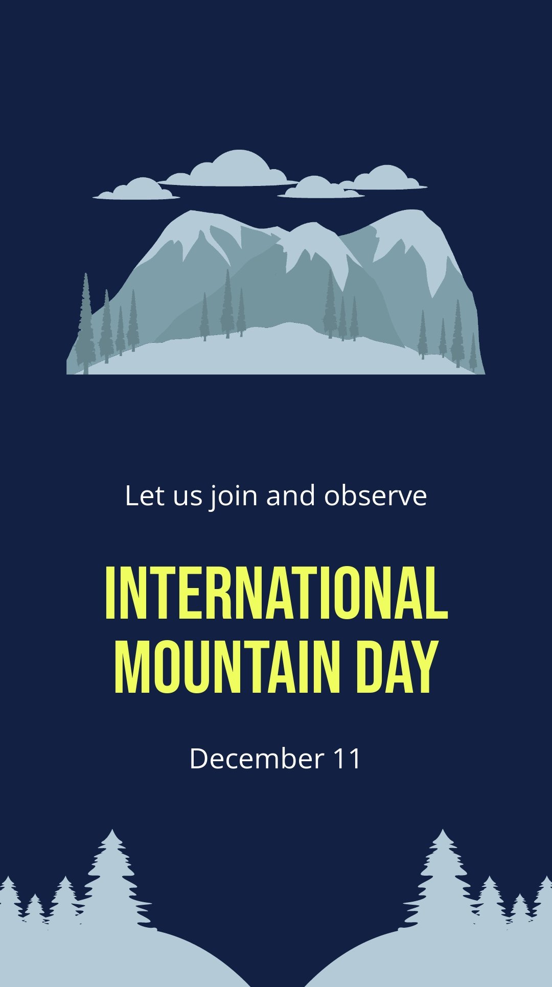 Free International Mountain Day WhatsApp Post Template
