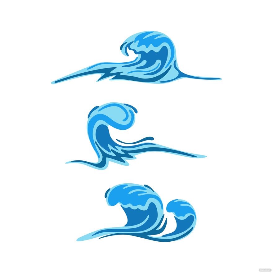 Water Wave Vector in Illustrator, EPS, SVG, JPG, PNG