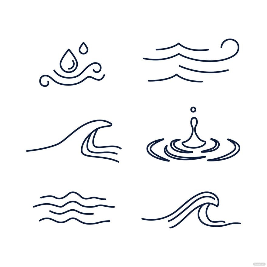 Water Line Vector in Illustrator, EPS, SVG, JPG, PNG