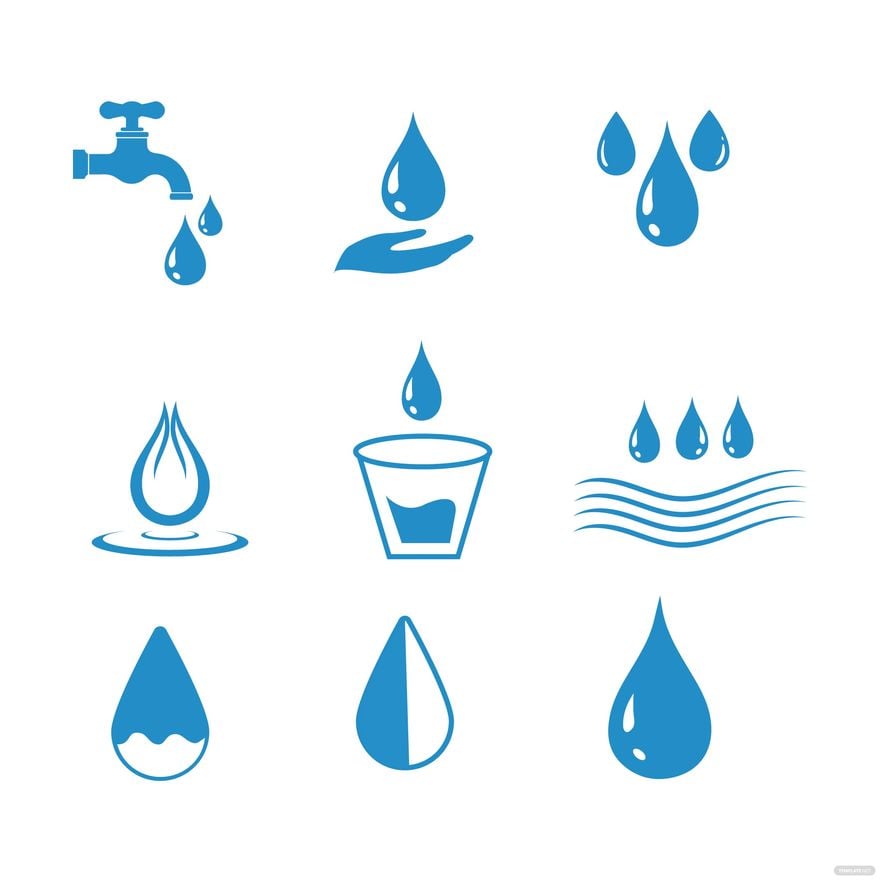 Water Icon Vector in Illustrator, EPS, SVG, JPG, PNG
