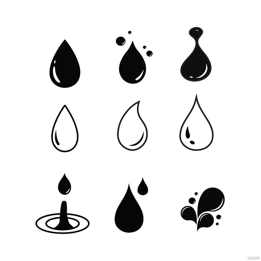 Free Black And White Water Drop Vector