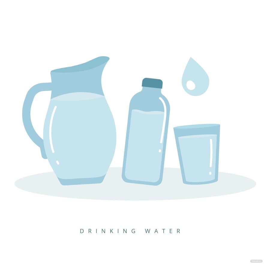 Drinking Water Vector in Illustrator, EPS, SVG, JPG, PNG