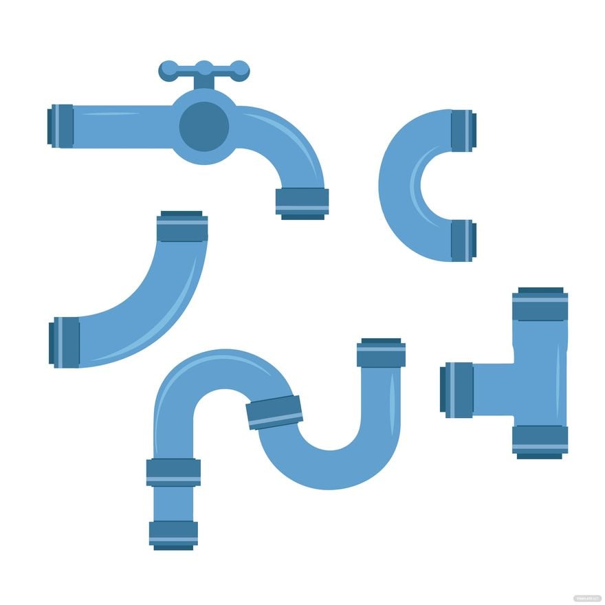 Water Pipe Vector in Illustrator, EPS, SVG, JPG, PNG