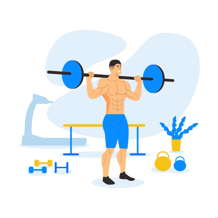 Free Muscle Man Illustration in Illustrator, EPS, SVG, JPG, PNG