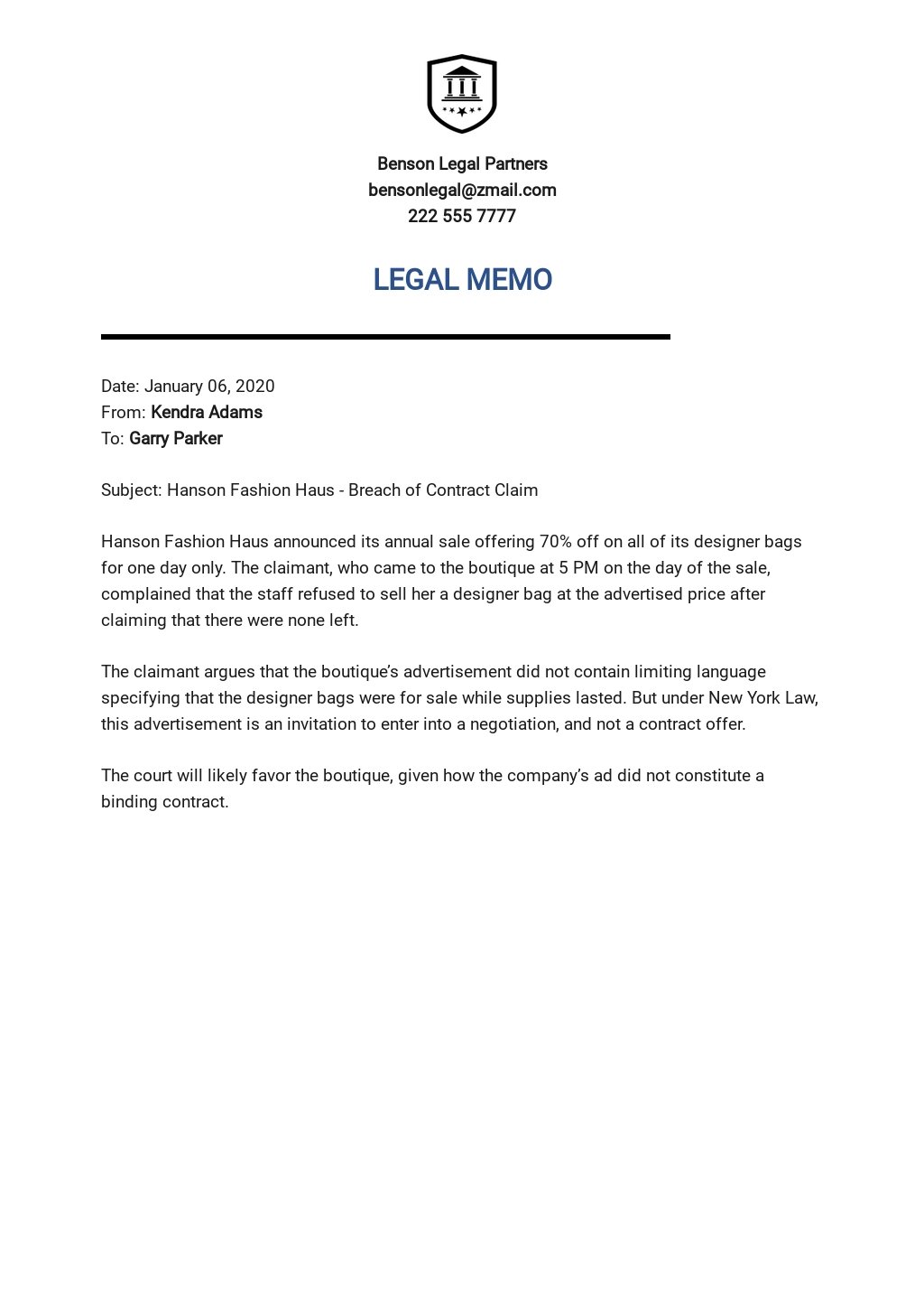 FREE Legal Memo Template - PDF | Word | Apple Pages ...