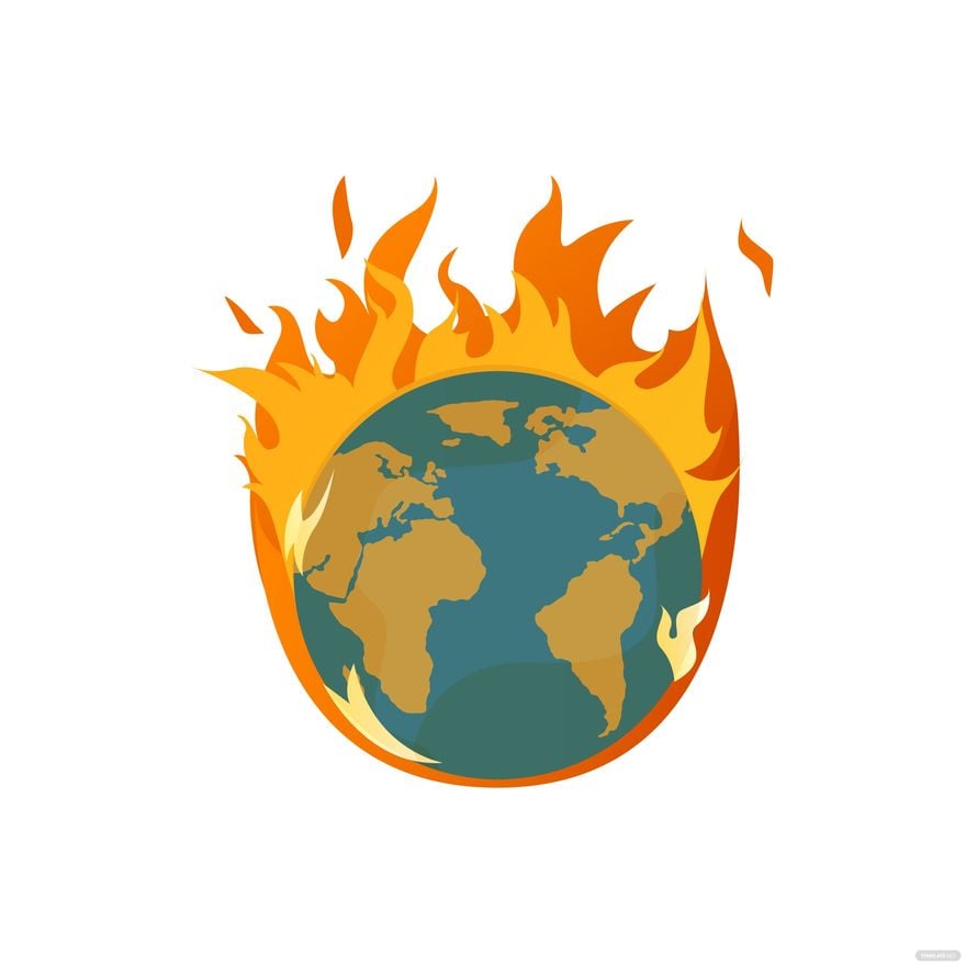 Earth On Fire Vector