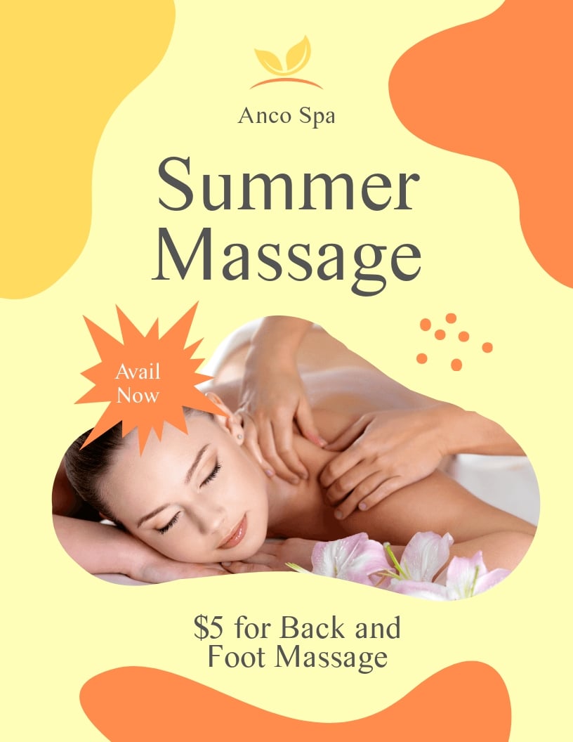 Summer Massage Flyer Template