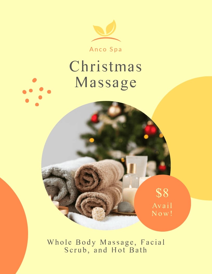 Christmas Massage Flyer Template