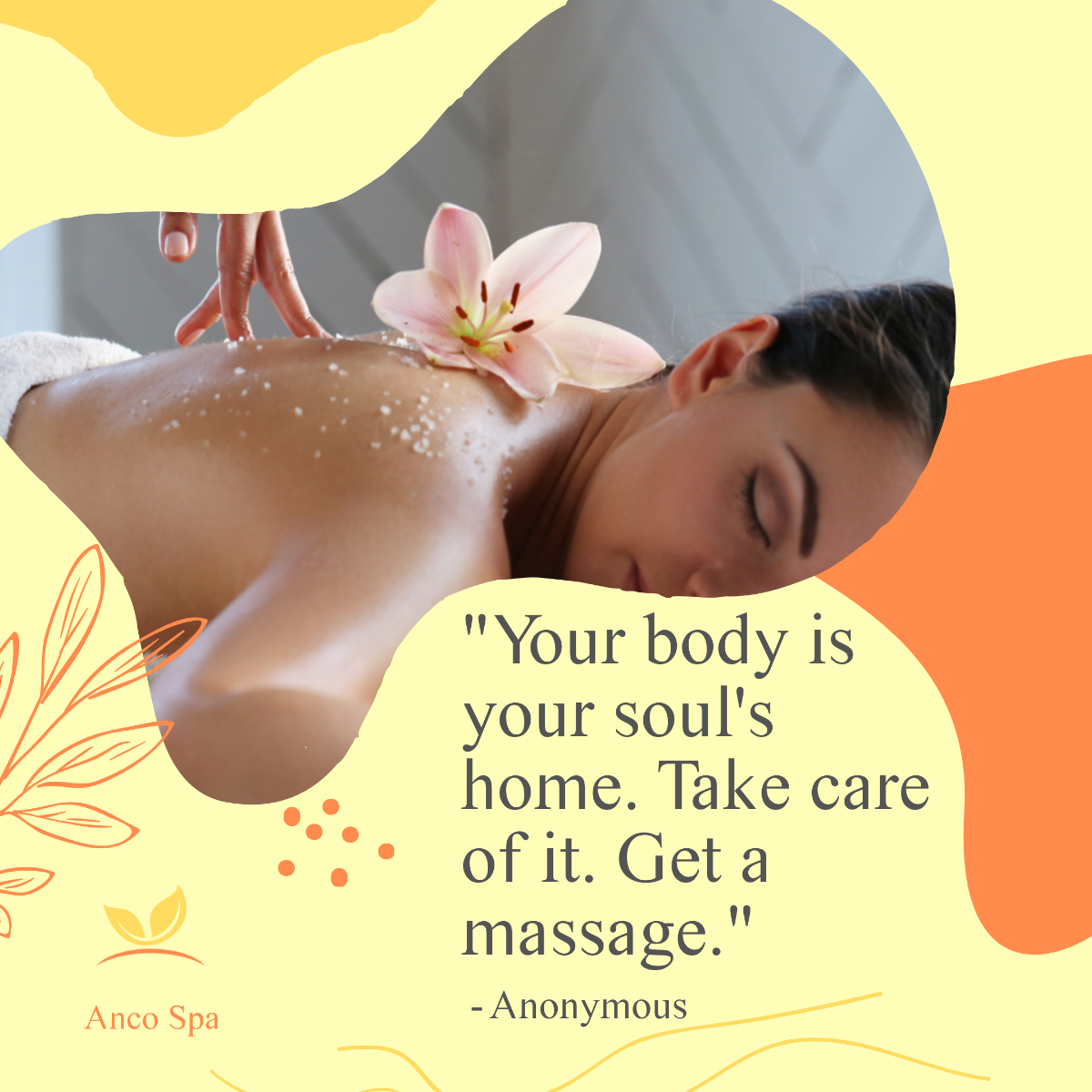 Deep Massage Quote Post, Instagram, Facebook Template - Edit Online & Download