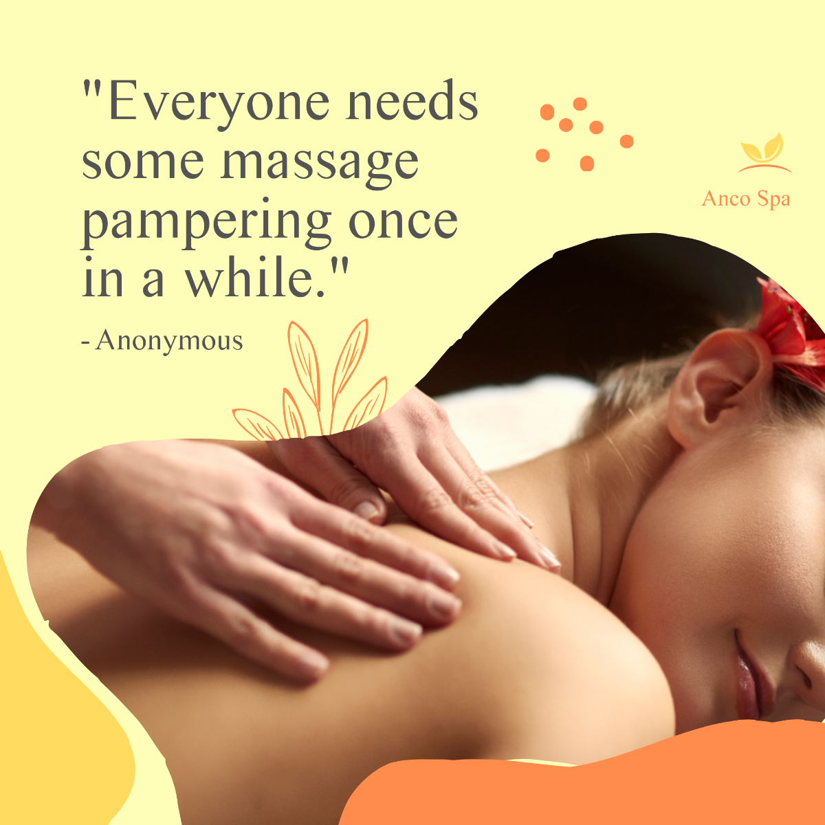 Massage Pampering Quote Post, Instagram, Facebook Template - Edit Online & Download