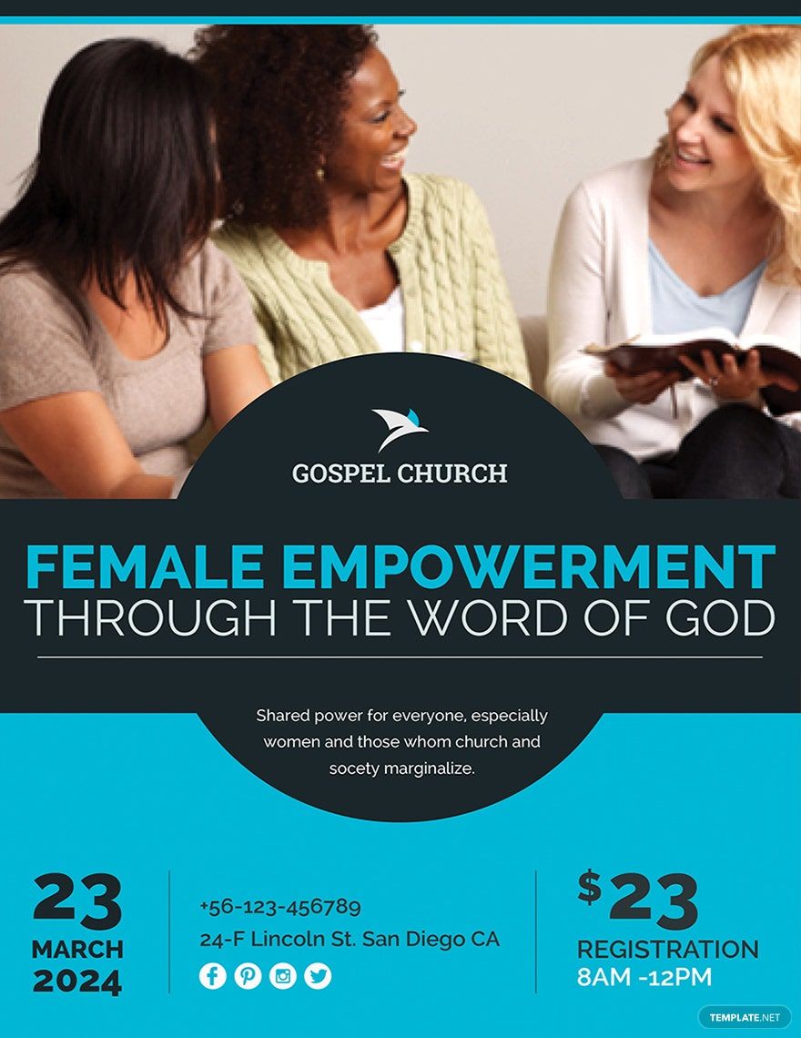 Women Church Flyer Template in Word, Google Docs, Illustrator, PSD, Apple Pages, Publisher