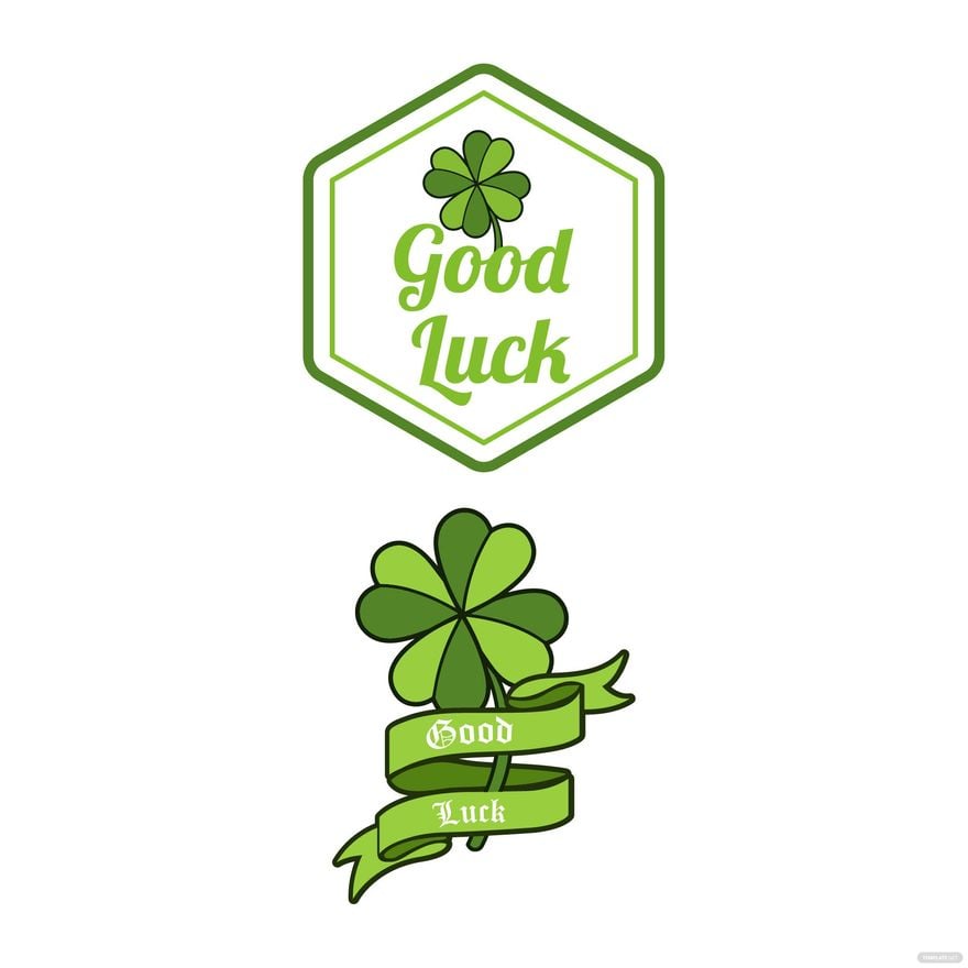 Good Luck Clover Vector in Illustrator, EPS, SVG, JPG, PNG