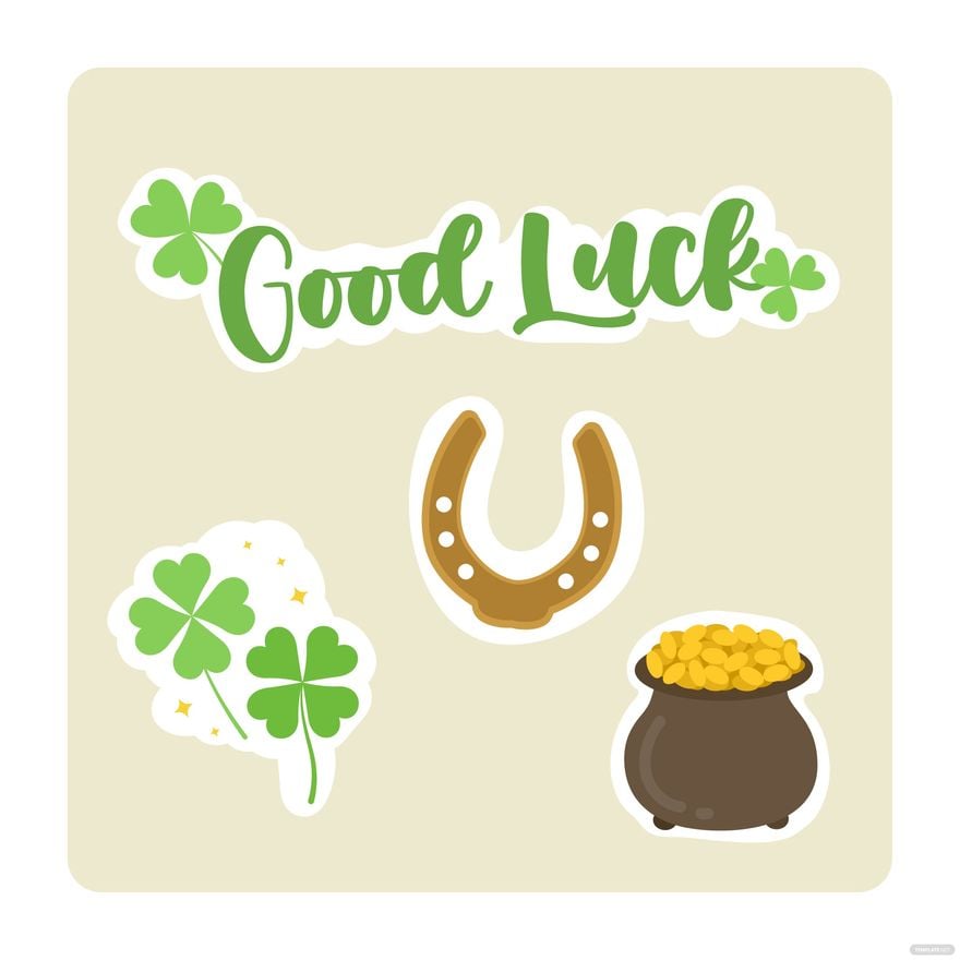 Good Luck Sticker Vector