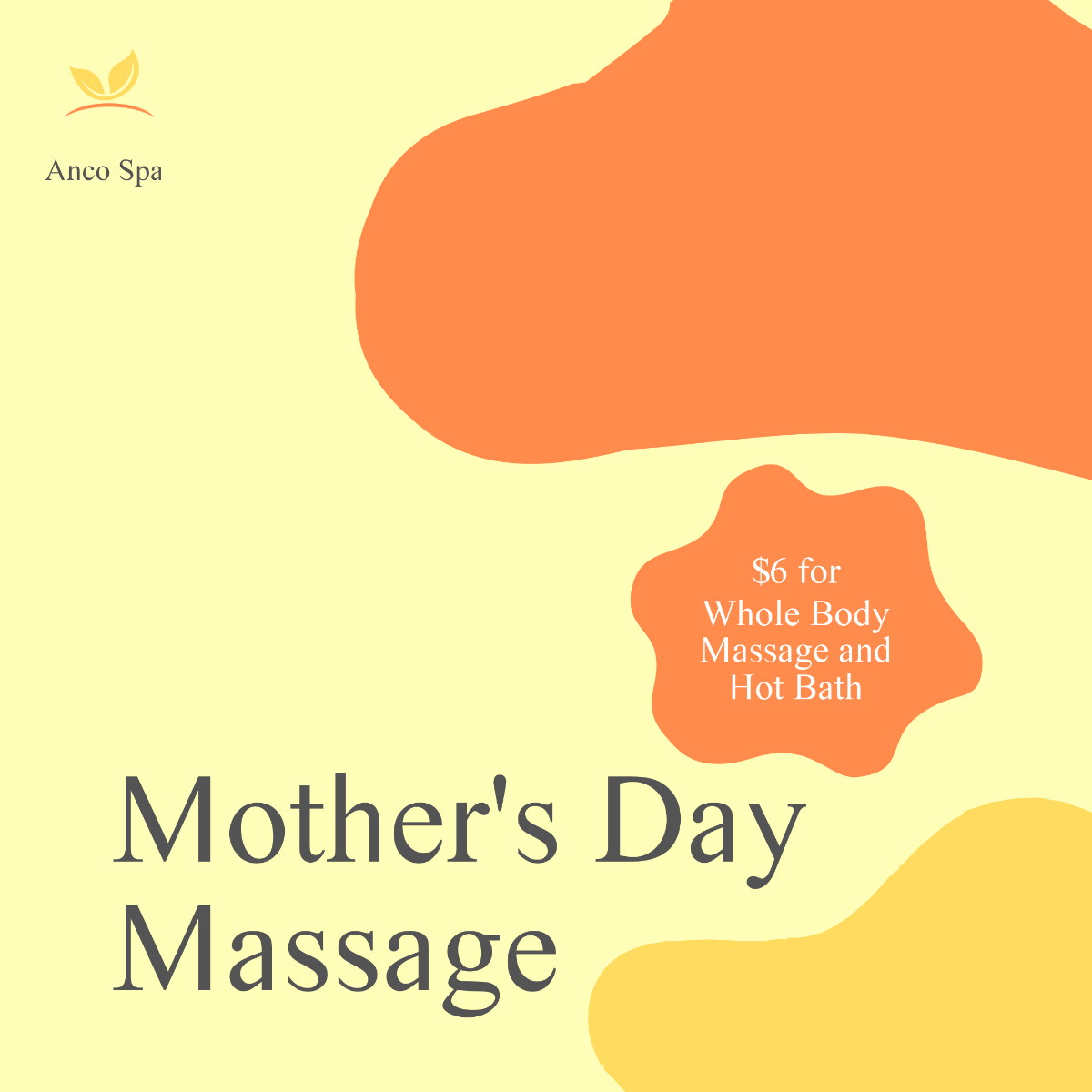 Mothers Day Massage Promotion Post, Instagram, Facebook Template - Edit Online & Download