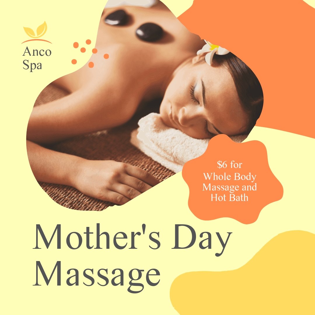 Mothers Day Massage Promotion Post, Instagram, Facebook Template