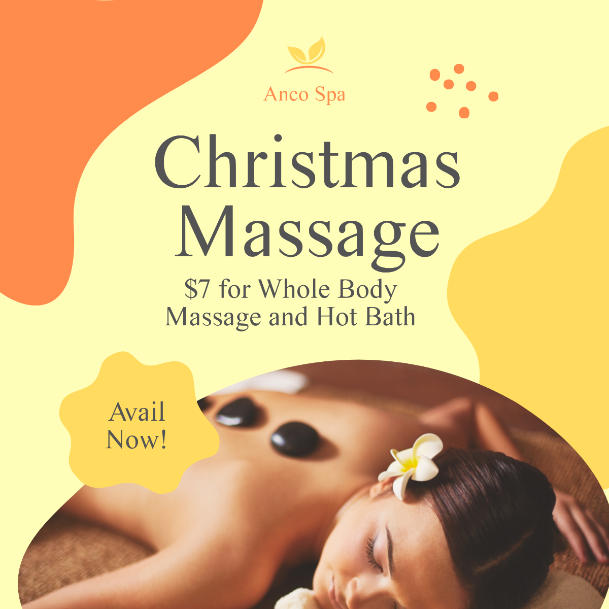 Christmas Massage Promotion Post, Instagram, Facebook Template - Edit Online & Download