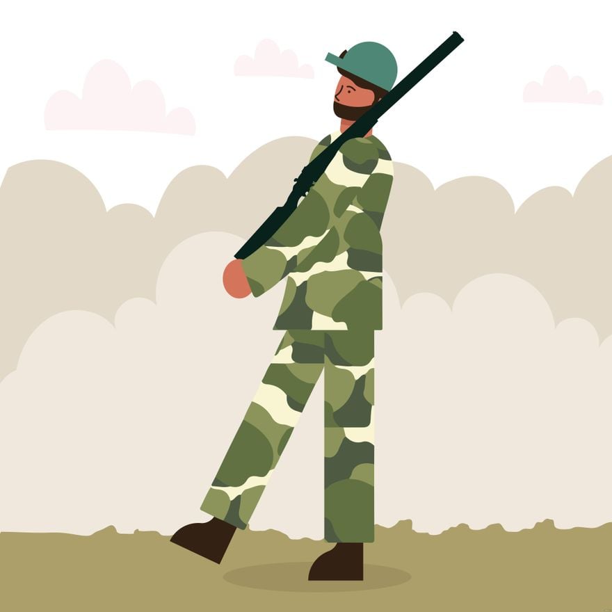 Army Man Illustration in Illustrator, EPS, SVG, JPG, PNG