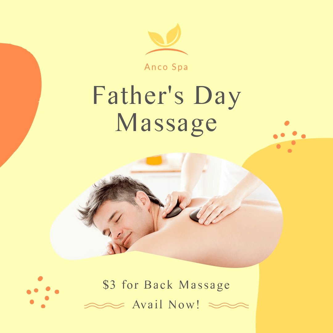 Fathers Day Massage Promotion Post, Instagram, Facebook Template