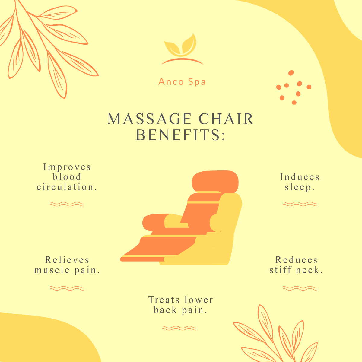 Massage Chair Benefits Infographic Post Template - Edit Online & Download