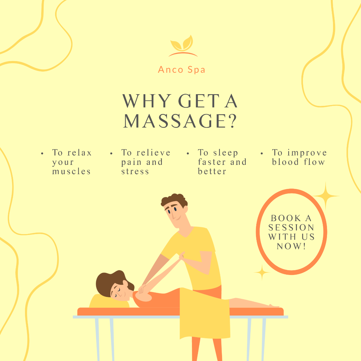 Massage Advertising Infographic Post Template - Edit Online & Download