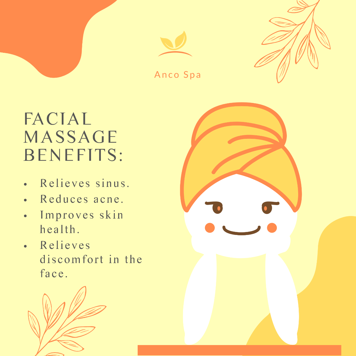 Facial Massage Benefits Infographic Post Template - Edit Online & Download