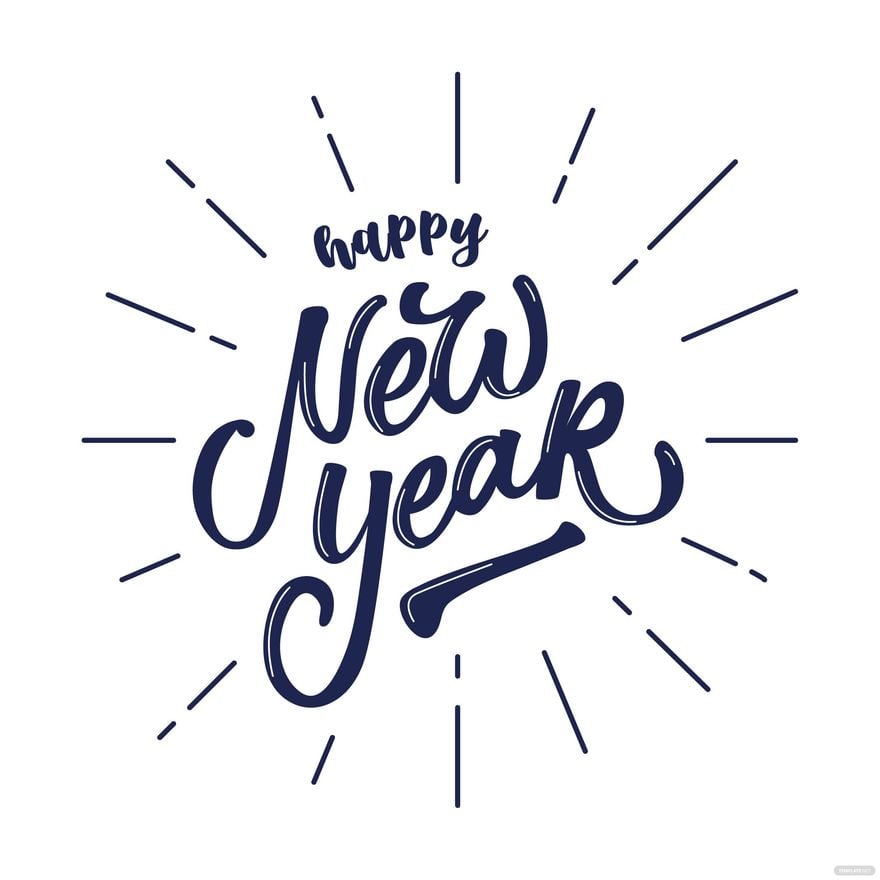 Free Blue Happy New Year Vector