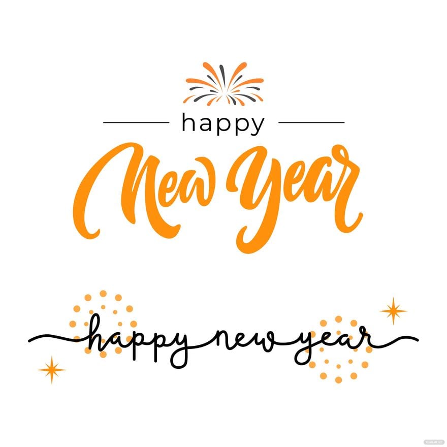 Free Happy New Year Text Vector