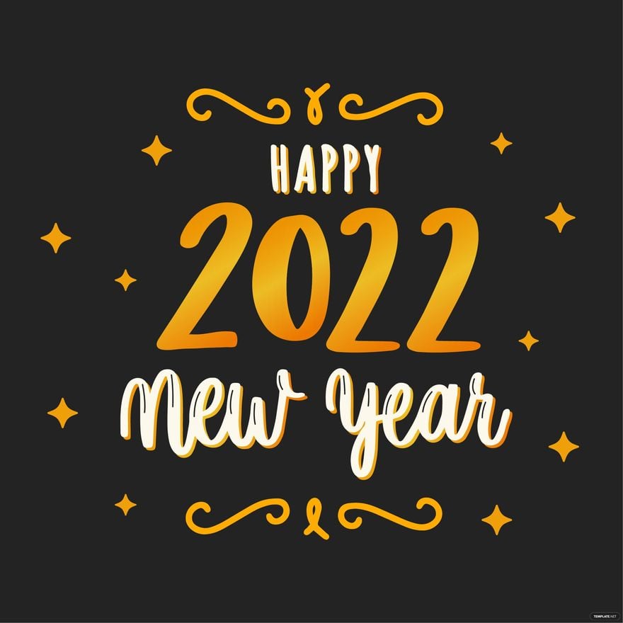 Free Gold Happy New Year Vector