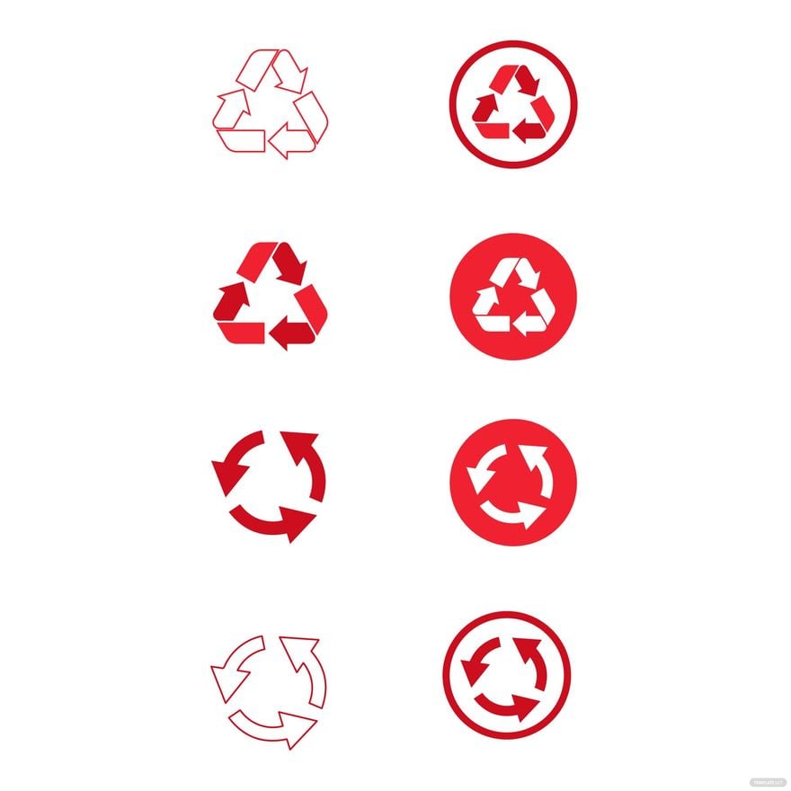 Red Recycle Vector in Illustrator, EPS, SVG, JPG, PNG