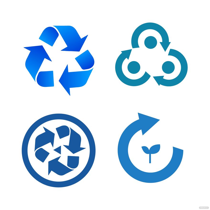 Free Blue Recycle Vector in Illustrator, EPS, SVG, JPG, PNG
