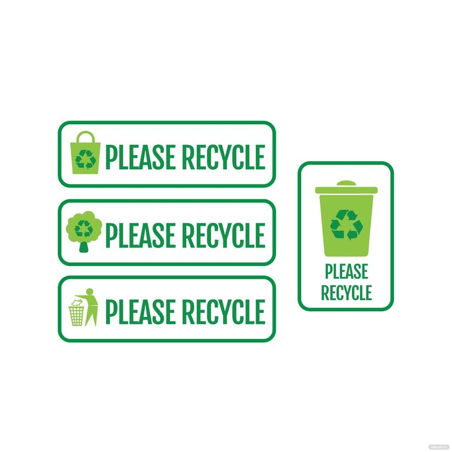 Please Recycle Sign Vector in Illustrator, EPS, SVG, JPG, PNG