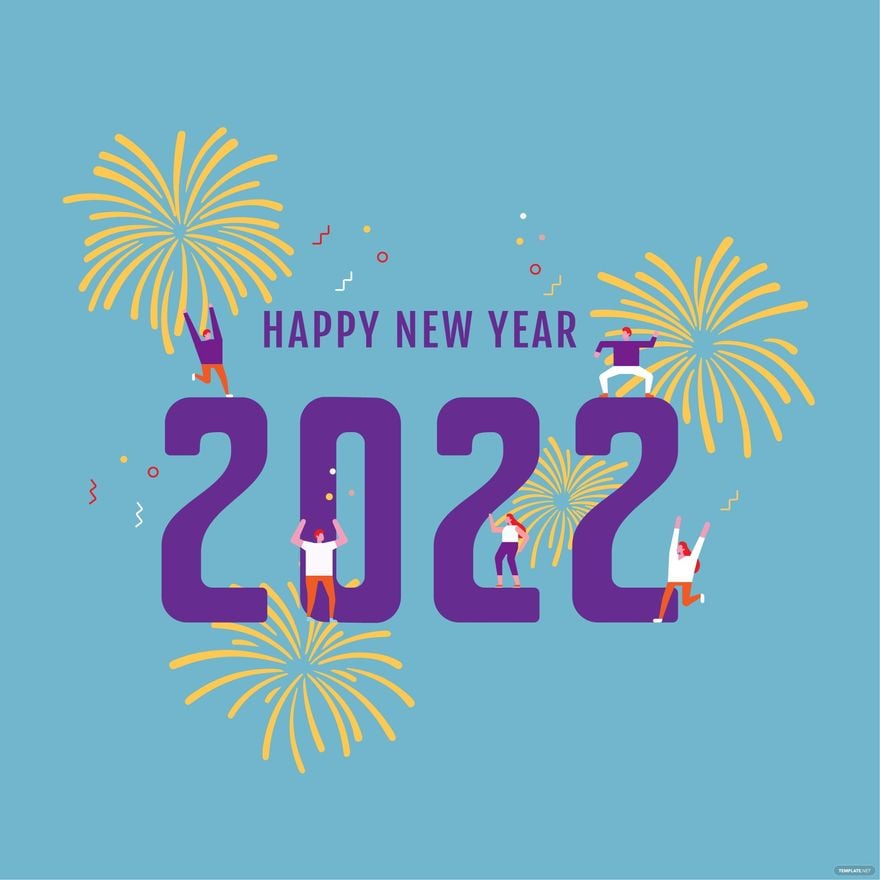 Free Fireworks Happy New Year Vector in Illustrator, EPS, SVG, JPG, PNG