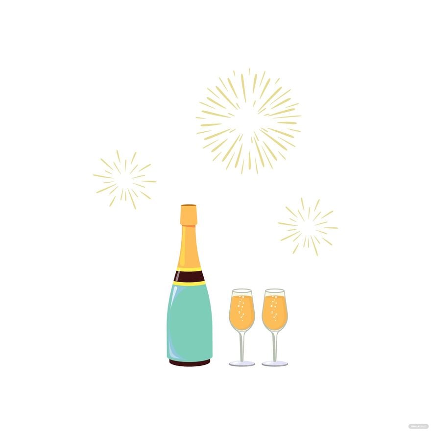 Free Happy New Year Champagne Vector