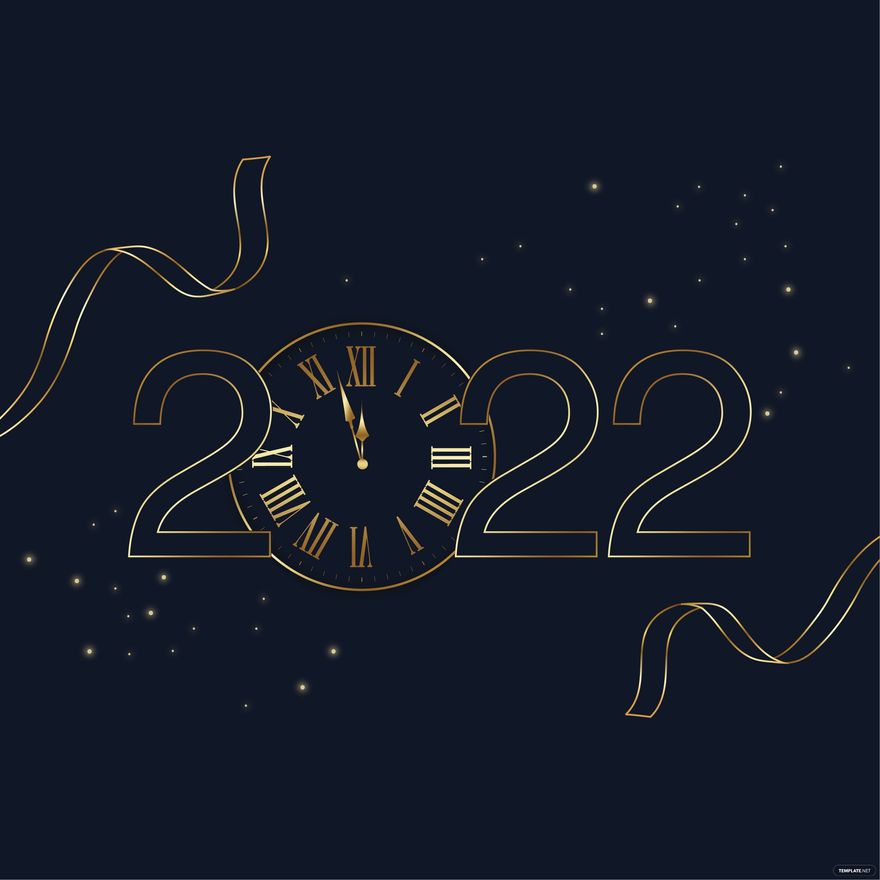 New Year's Clock Vector in Illustrator, EPS, SVG, JPG, PNG